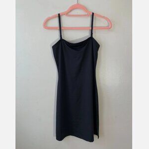 GUESS USA Vtg 90s Black Slip Dress Spaghetti Strap Bodycon Mini Y2K Club Era